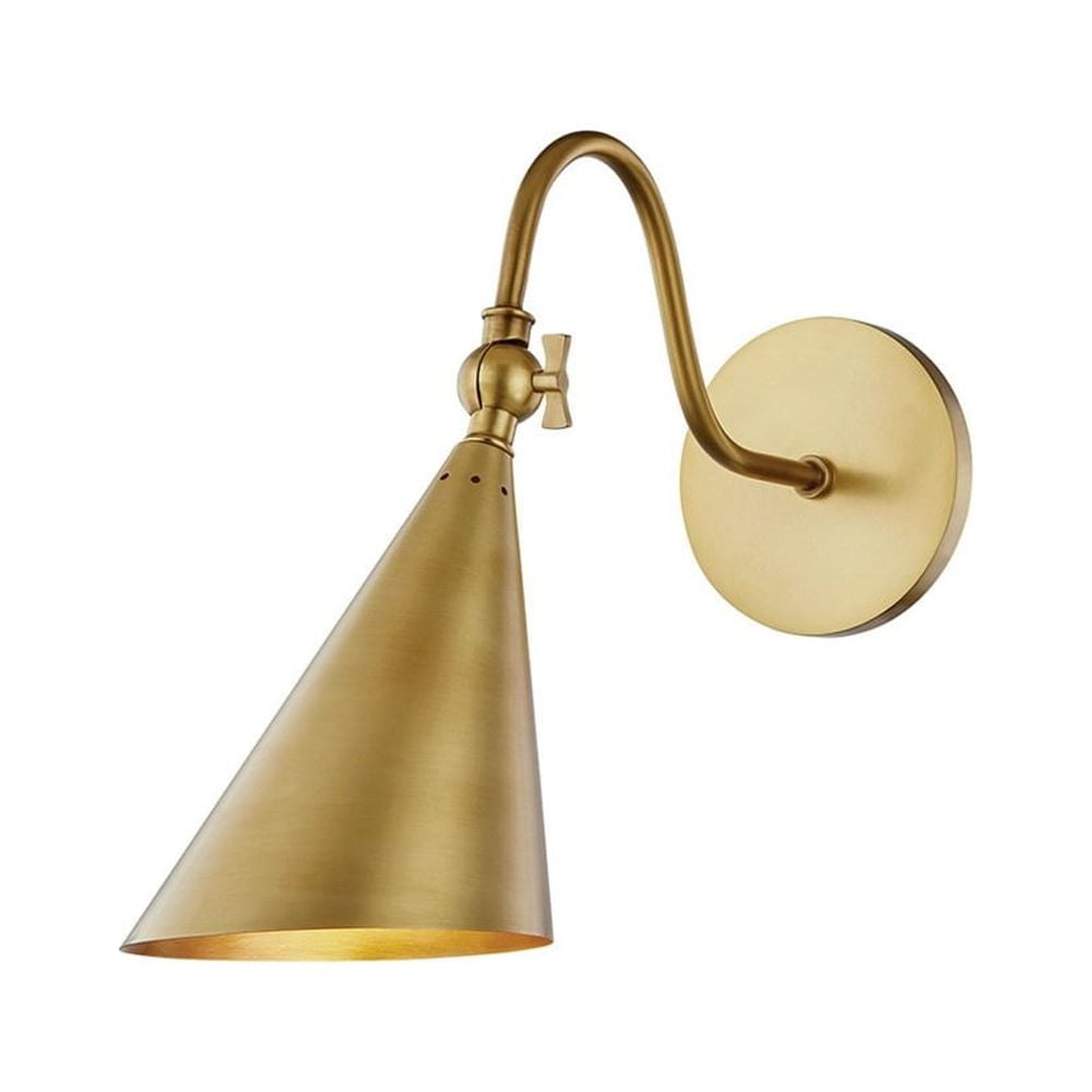 Laurent Aged Brass 1-Light Plug-In Electric Sconce