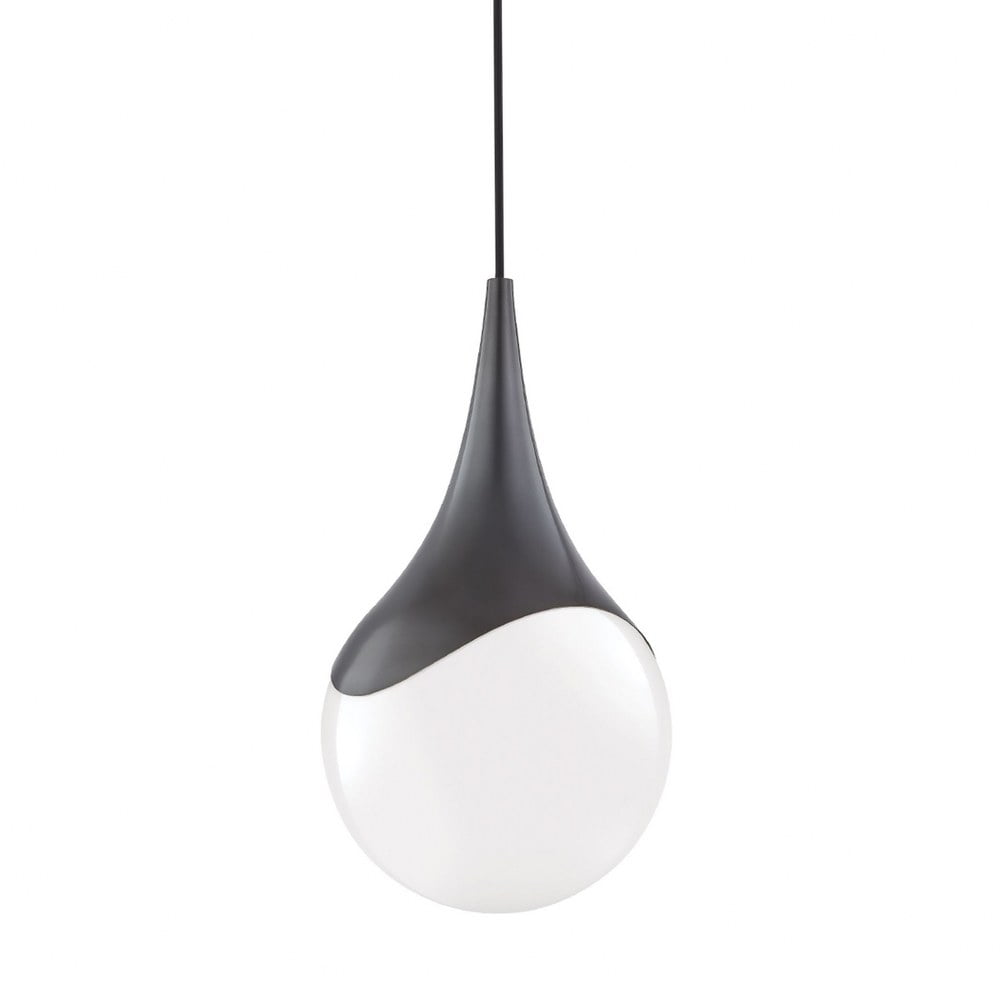 Opal Glossy Glass Pendant with Old Bronze Finish 1-Light