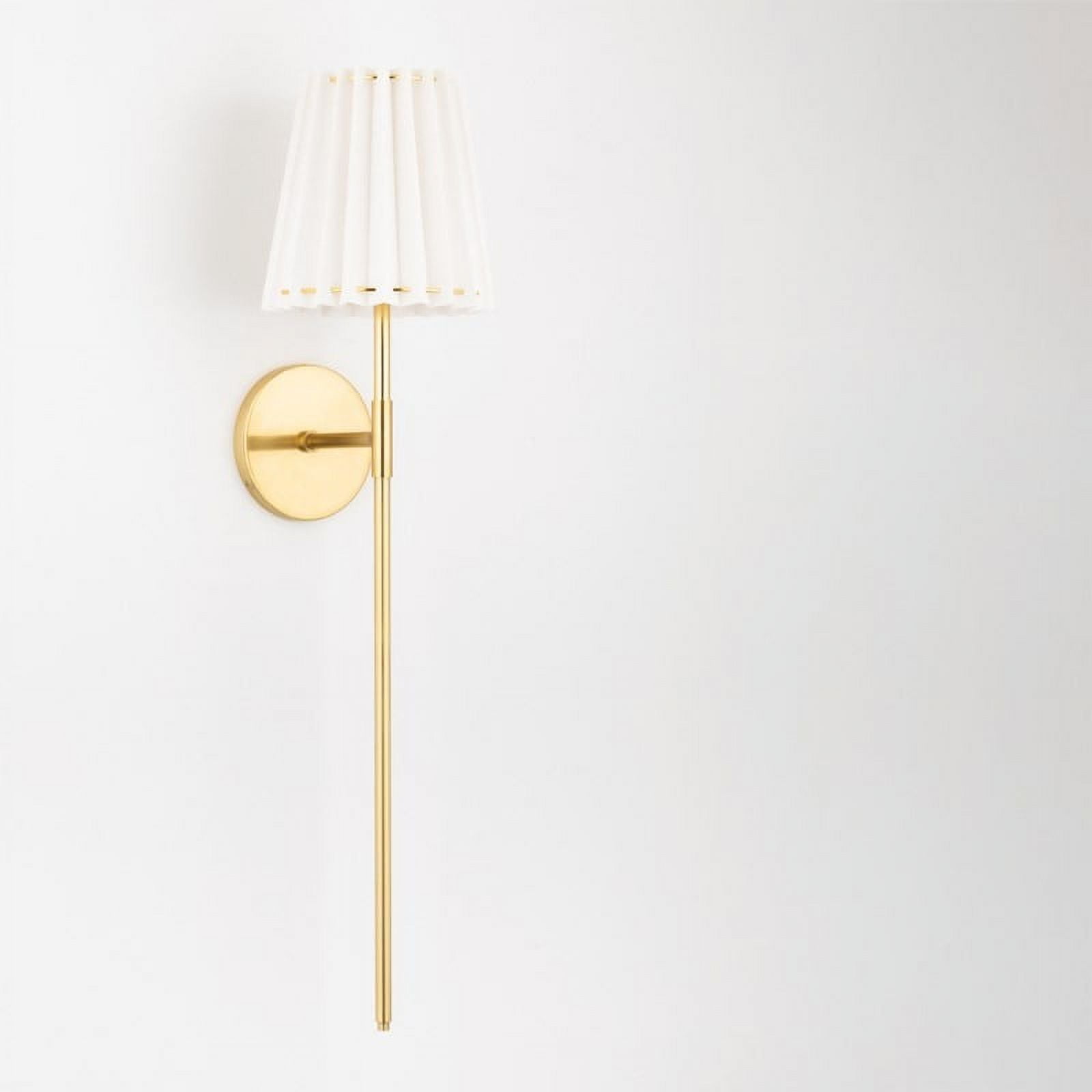 Demi Aged Brass Wall Sconce with Belgian Linen Shade