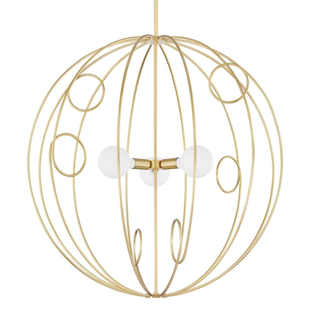 Alanis 41" Aged Brass LED Globe Pendant Light
