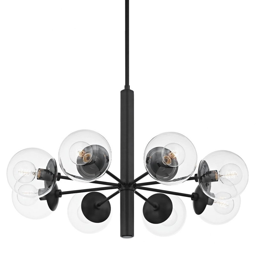 Meadow Transitional 8-Light Globe Chandelier in Old Bronze with Clear Glass