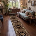 thumbnail image 1 of Mitzzllc Runner Rug 2'x12' Non Slip Hallway Vintage Rugs,Machine Washable Long Floor Carpet Entryway Area Rugs,Black and Khaki, 1 of 9