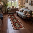 thumbnail image 1 of Mitzzllc Vintage Washable Runner Rug, Machine Made, Maroon and Beige, 2FT*10FT, Non-Slip Backing, 1 of 8
