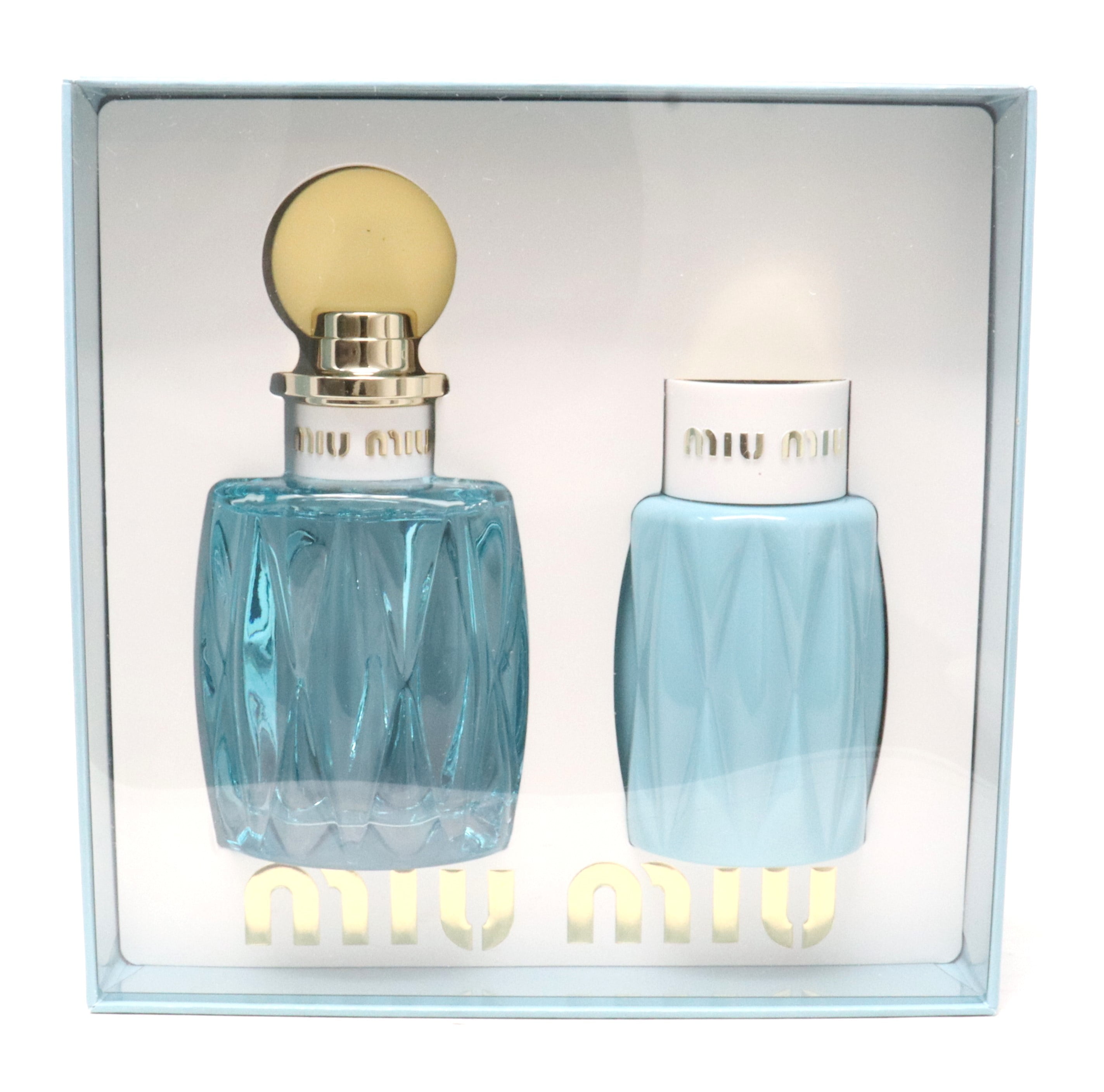 Miu Miu L'Eau Bleue 2pcs Gift Set For Women 100ml Eau De Parfum Spray + 100ml Body Lotion