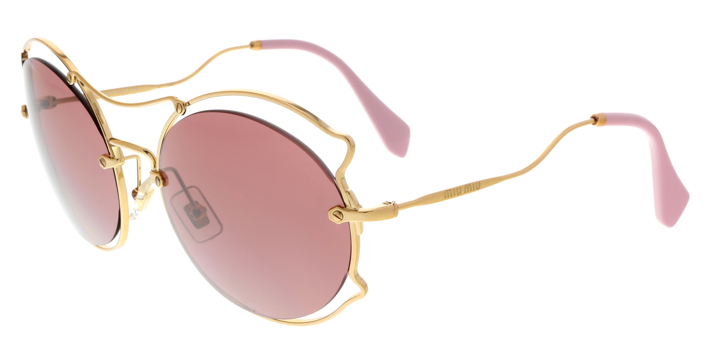Miu Miu MU 50SS 7OE0A0 Antique Gold Round Sunglasses  display picture 2