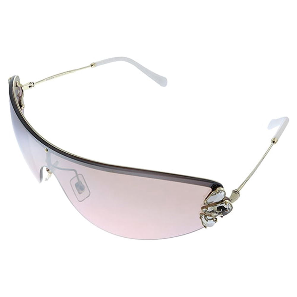 Miu Miu MU 66US Metal Womens Shield Sunglasses Black 48mm Adult 
