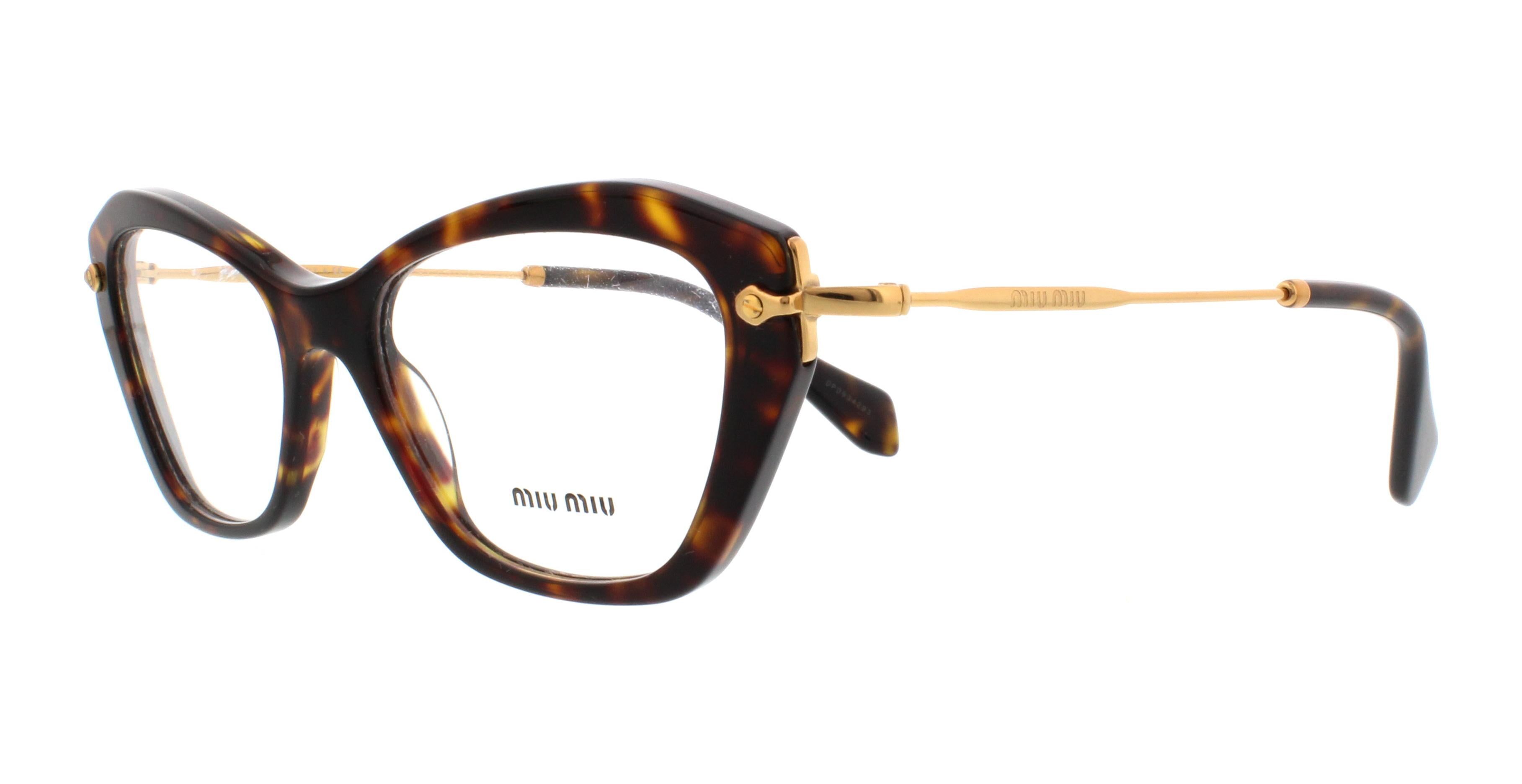アイケア miromu Miu Miu Plastic Womens Cat Eye Eyeglasses Havana 52mm Adult