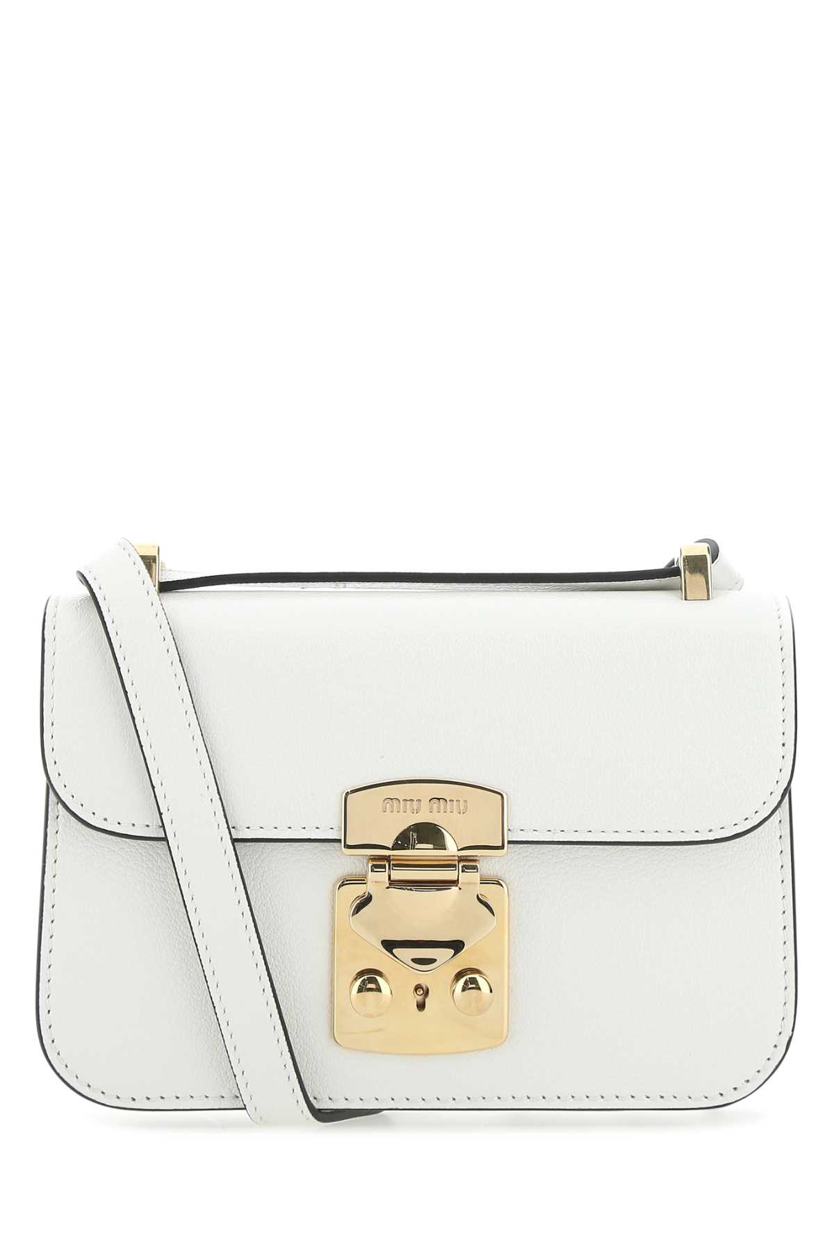 Miu Miu Woman White Leather Crossbody Bag