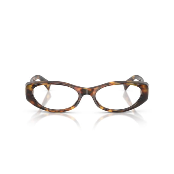 Miu Miu Women's 0Mu 03Zv Tortoiseshell Oval Frame Eyeglasses Brown