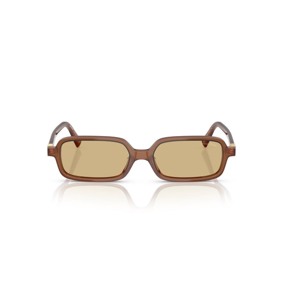 Miu Miu Women's 0Mu 11Zs Translucent Brown Acetate Rectangular Sunglasses Brown