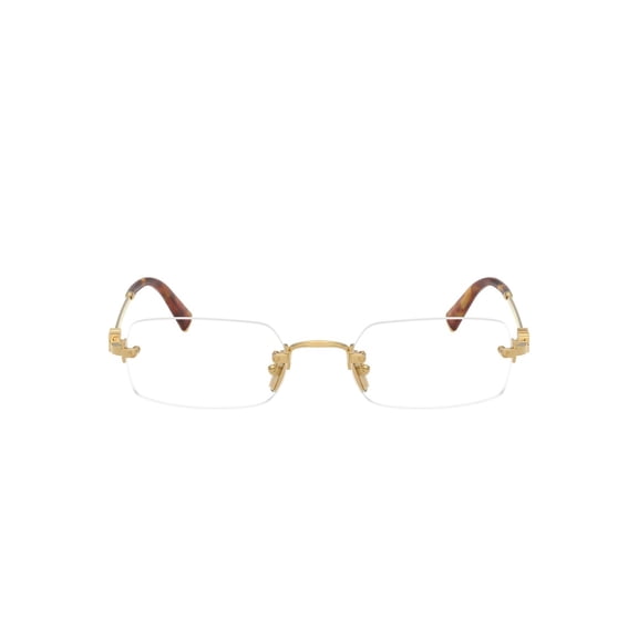 Miu Miu Women's 0Mu 50Yv Rectangular Rimless Eyeglasses Gold