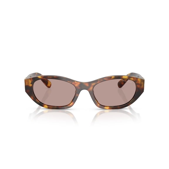 Miu Miu Women's 0Mu A03s Tortoiseshell Oval Frame Sunglasses Brown