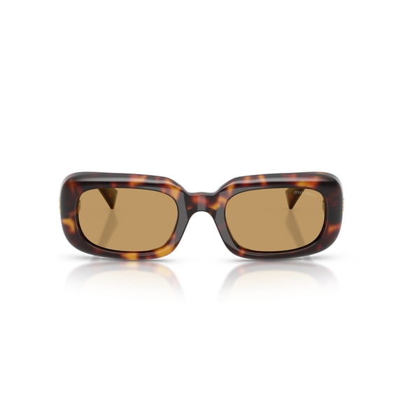 Miu Miu Women's 0Mu B13s Rectangular Tortoiseshell Sunglasses Brown