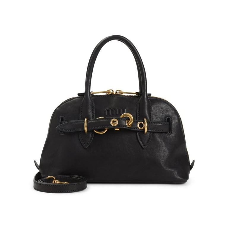 ショルダーバッグ・ポシェット Miu Miu Black Lamb Leather Shoulder Bag With Versatile Strap Miu Miu Women's Black Lamb Leather Shoulder Bag With
