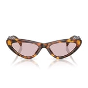 Miu Miu Womens Cat-Eye Sunglasses With Vertical Logo In Honey Havana Grey