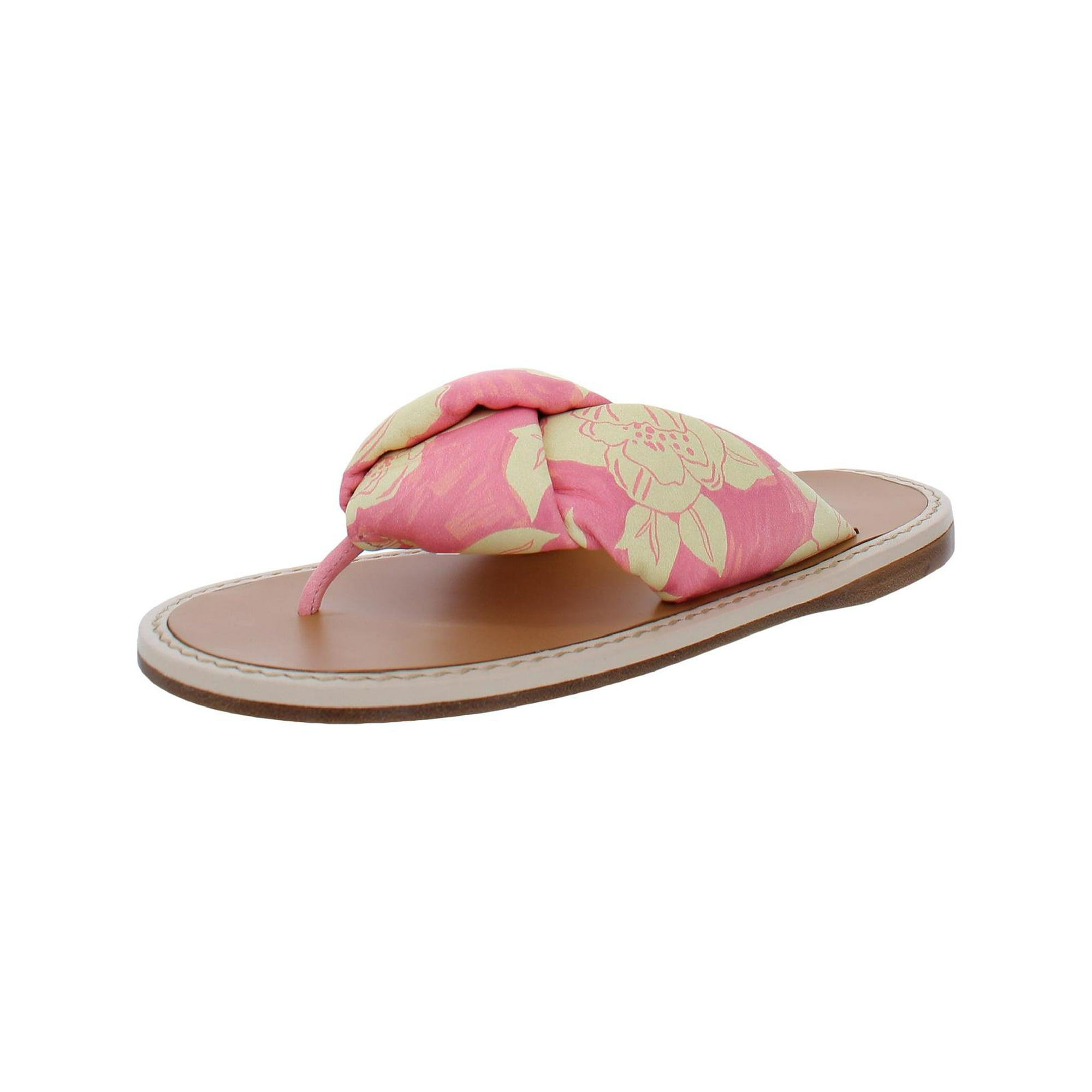 Miu Miu Women's Leather Floral Print Slide Thong Sandals - Walmart.com