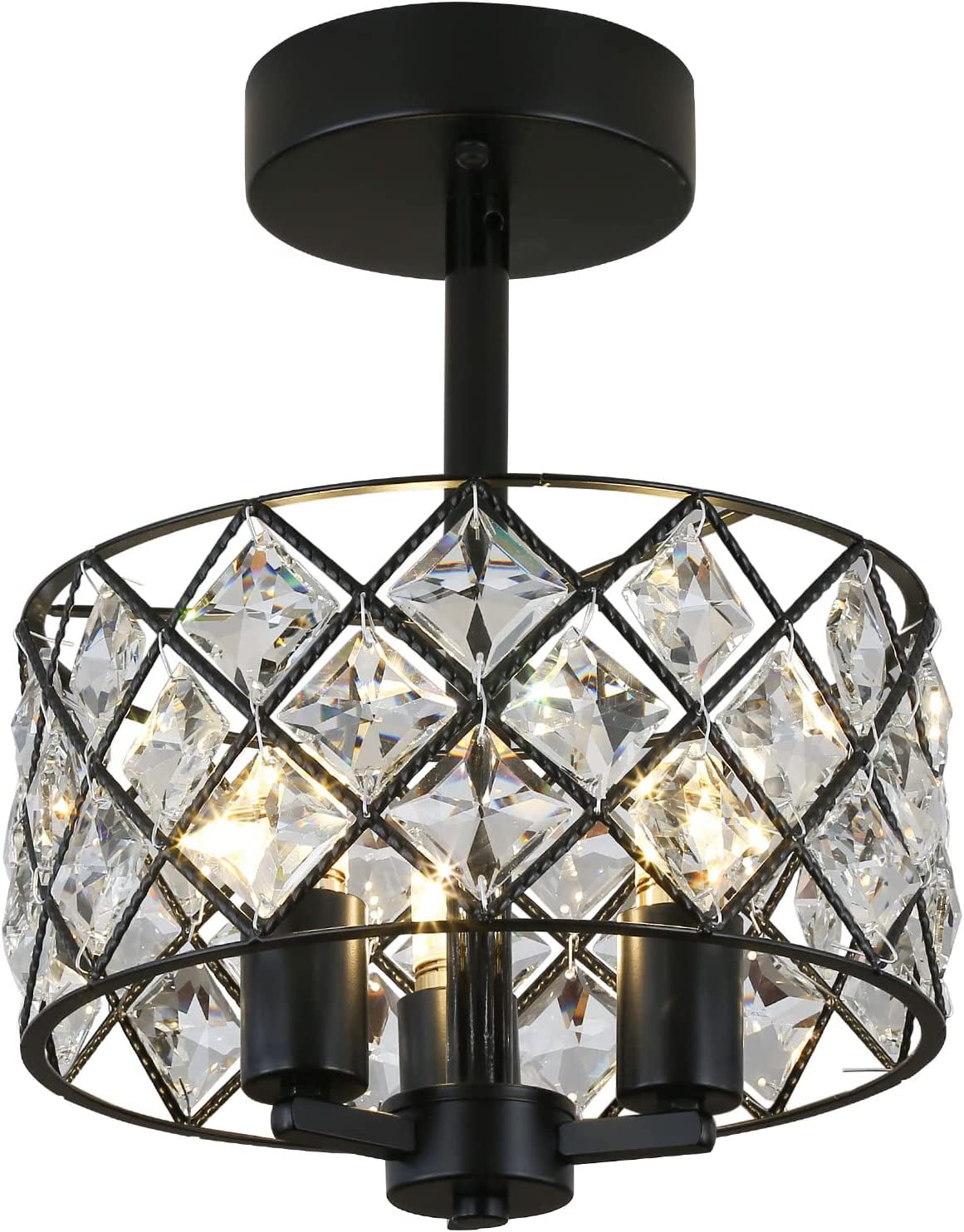 Modern Chandelier Black Metal Paint Crystal Pendants – ChihulyChandelier