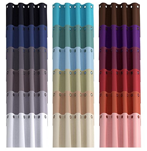 Miuco 1 Pair Thermal Insulated Grommet 52-Inch-By-84-Inch Blackout Window Curtain Panels With 2 Tie Backs, Burgundy