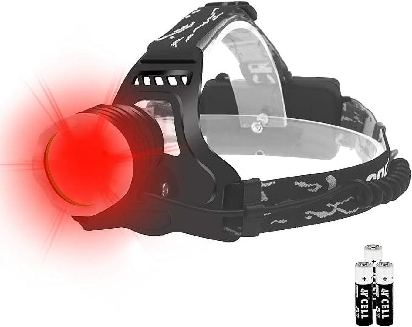 Miular Red Light Headlamp Flashlight 3 Modes LED Night Vision Headlight