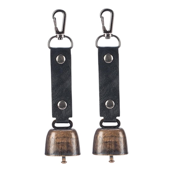 Miulika 2-Pack Bear Deterrent Bells, Noise Makers, Waist Hanging with Snap Hooks, Pet Bells for Outdoor Activities, Hiking, Fishing, And Travel Black