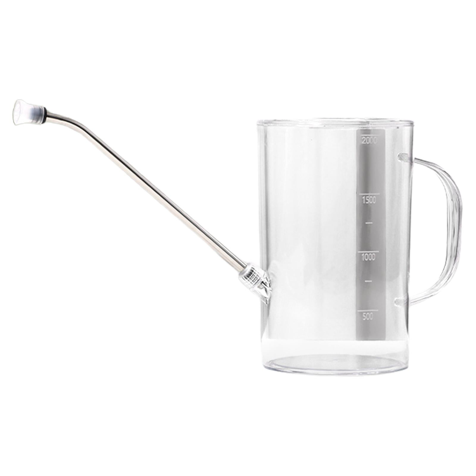 Miulika 2000ml Indoor Watering Can Indoor Watering Equipment Portable Plant Watering Can Long Nozzle for Flower Bonsai Indoor Outdoor Clear