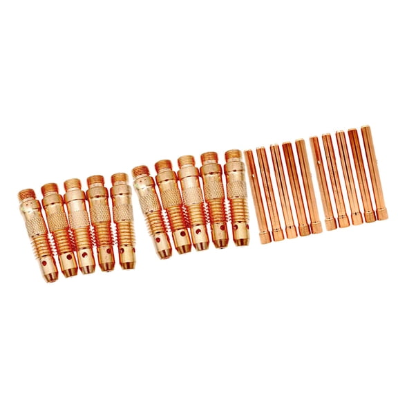Miulika 20Pcs Copper Collets Consumables 1.6mm 1/16in Rust Resistance Heat Resistant for TIG Welder Replacements Accessory DIY Projects Spare Parts