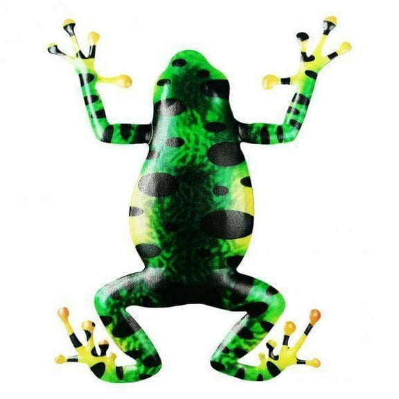 Miulika 2x Frog Statue Colorful Anti-Rust Metal Einfach Zu Installieren Wall Decor Sculpture for Indoor Yard Fence Trees Fences Sidewalk