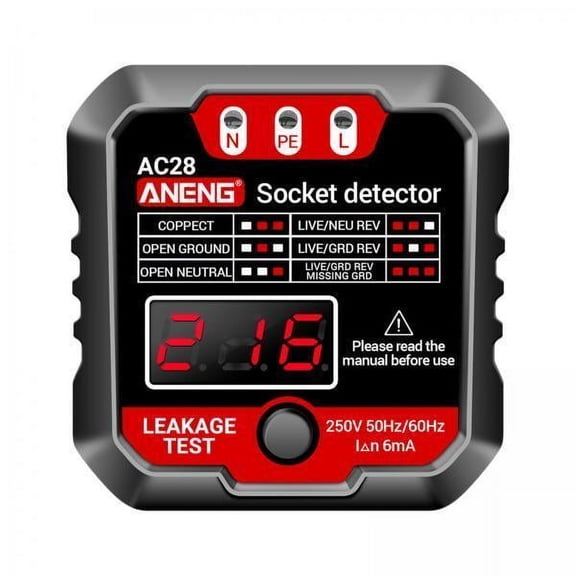 Miulika 2x Outlet Tester Sockets Tester Checker Finders Electroscope Meter Circuit Analyzer Digital Home Electric Wiring Phase Check Detector