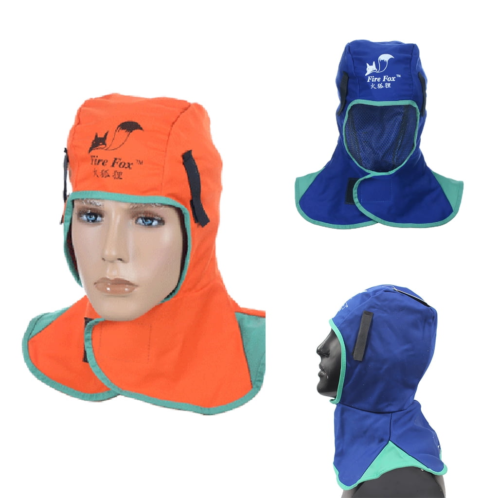 Miulika 3Pcs (1xOrange&2) Washable Flame Retardant Helmet Comfort Welding Neck Hood Welder Head Cap Cover 410mm