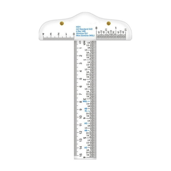 Miulika 6" Clear Acrylic T Square Ruler for Easy Reference While Crafting Hand Tool in Inches Metric Measurements Transparent T Ruler