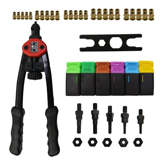 Miulika BT-65 Hand Threaded Rivet Gun Kit Rivet Nut Pneumatic Tool Nut Setter Metric & SAE Labor-Saving, Shockproof Design to Eliminate The Vibration