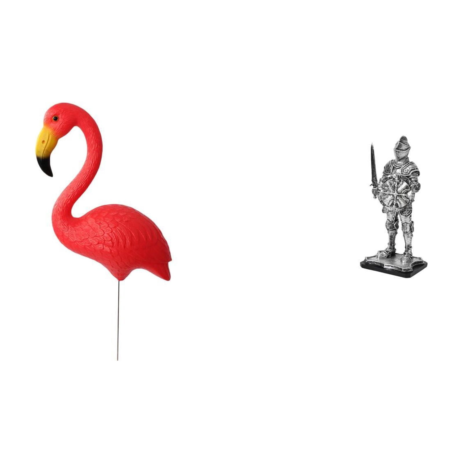 Miulika Bird Knight Statue Figurine Yard Art Ornament Flamingo Garden Stake Sculpture Vintage Creative Tabletop Entryway Bookshelf Office Desk Housewarming Gift