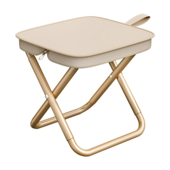 Miulika Camping Stool Foldable Small Chair Heavy Duty Carbon Steel Frame Picnic Chair Portable Folding Stool Fishing Stool for Picnic Khaki 28.5x24x23cm