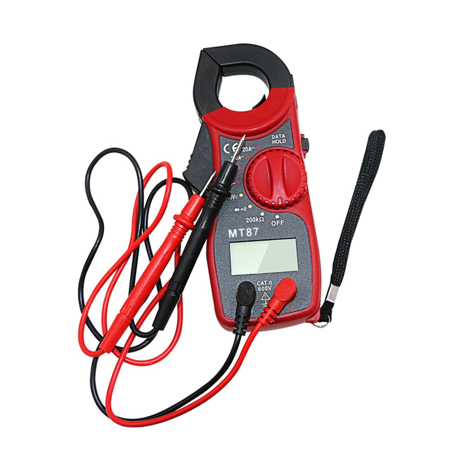 Miulika Digital Clamp Meter Multimeter Tester Ammeter Resistance Tester,Utility Tool,Sturdy, DC Multimeter for Measure Current Red Black