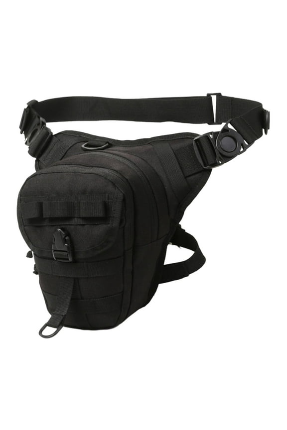 Drop Leg Bag Hip Pouch Decor, Multifunctional Waist Bag Motorcycle Waist Pack for Running, Riding, Cycling Travel Outdoor black