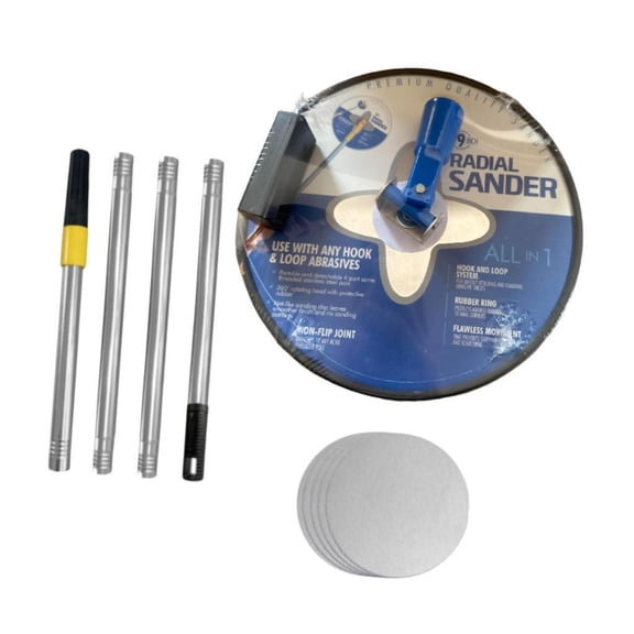 Miulika Drywall Sander Wall Sander, Professional 9 inch Radial Polishing Sanding Tool, 5Pcs Sandpapers for Wall and Ceilings Dry Wall , Blue