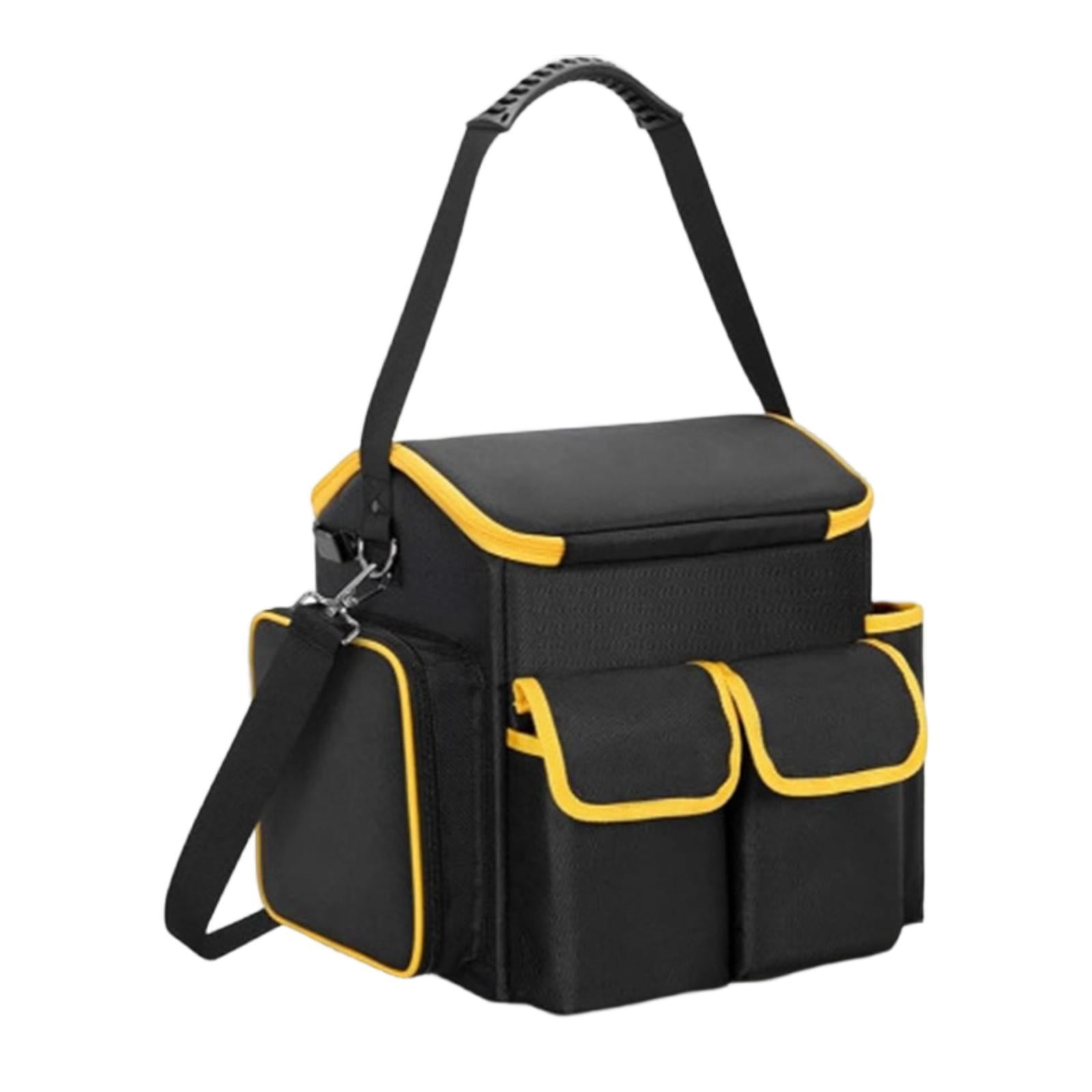 Miulika Equipment Tool Bag Storage Organizer Gift Removable Central Divider Multi Pockets Carrying Case Black for Power Tools Outdoor