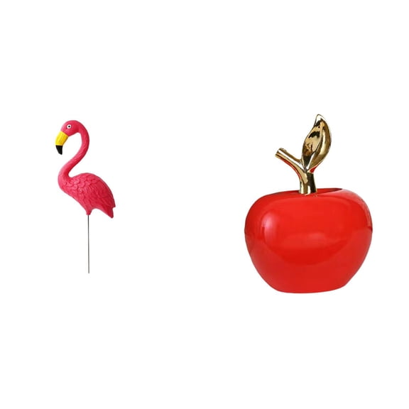 Miulika Flamingo Fairy Garden Sculpture and Ceramic Figurine Yard Art Ornament for Holiday Spring Home Decoration Study Room Cafe