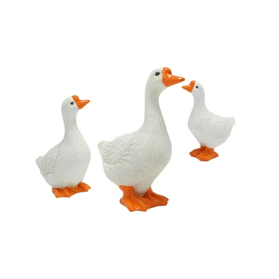 Miulika Goose Sculpture Cute Resin Goose Statue Simulation Funny Ornament Animal Figurine for Indoor Outdoor Living Room Shelf Office