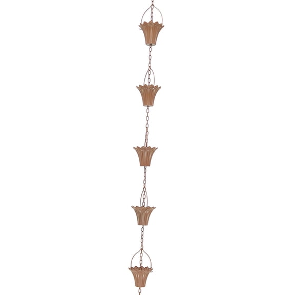 Miulika Hanging Gutter Chain Downspout,Metal Garden Rainwater Diverter Catcher Chains,Outside Gutters,Metal Rainwater Catcher Chain , Style B