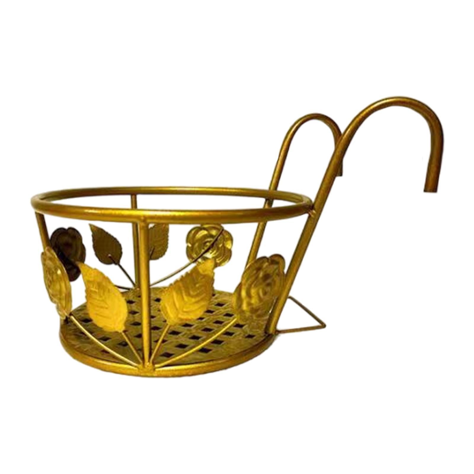 Miulika Metal Railing Flower Pot Hanging Basket Hanging Railing Plant ...