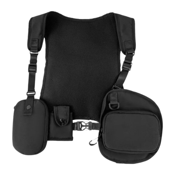 Miulika Outdoor Sports Chest Bag Phone Holder Multipurpose Multi Pockets Chest Pack Bag Pockets Vest for Men Jogging Exercise Cycling