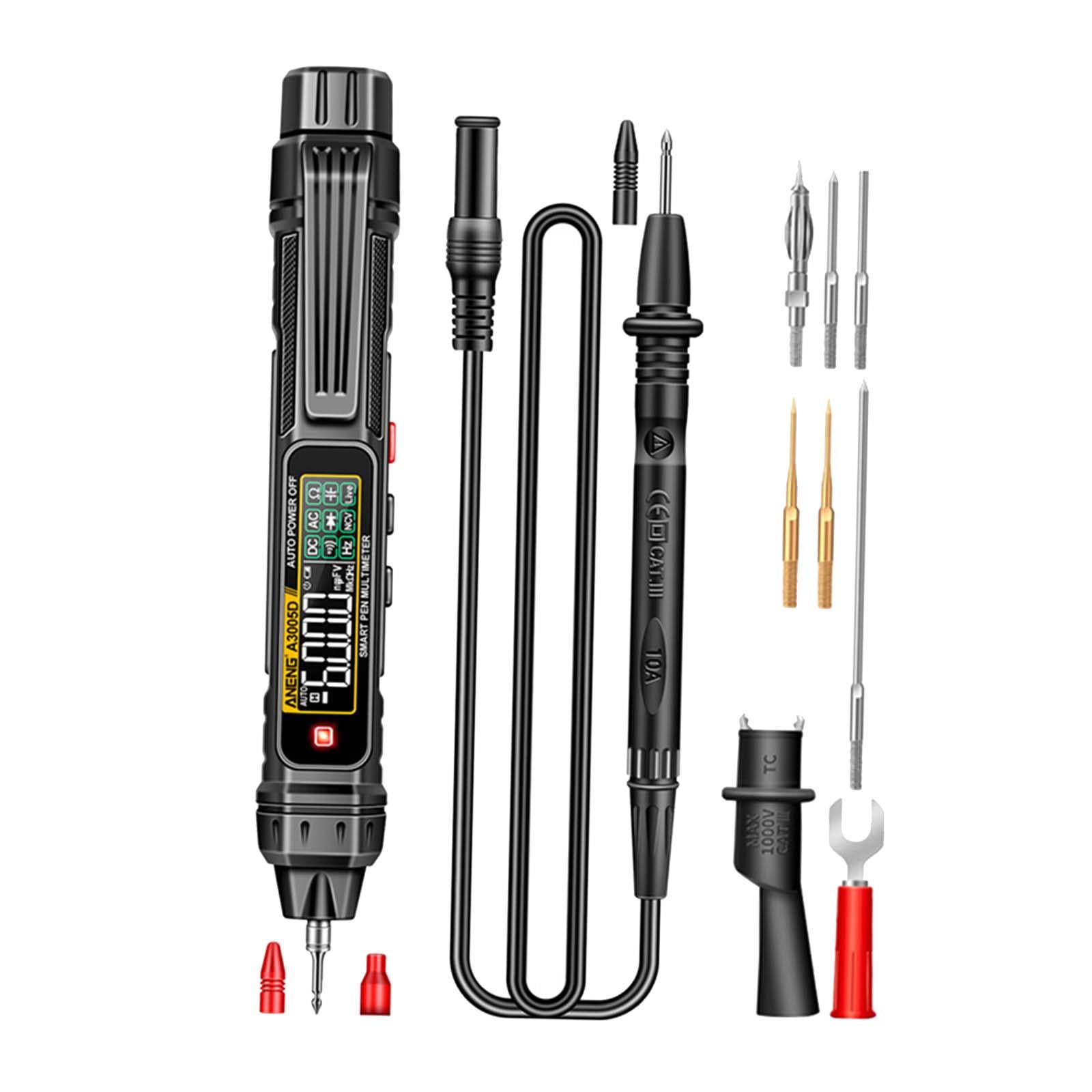 Miulika Pen Type Digital Multimeter Non Contact Voltmeter Multifunction Durable Current Meter Voltage Tester for Home Industry Office Upgrade