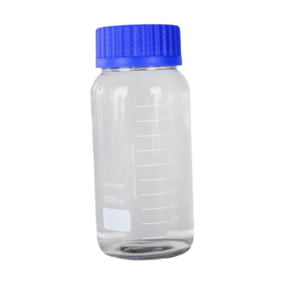 Miulika Reagent Bottles Media Bottle Clear Round Scientific Sample Bottles Liquids Storage Bottles for Laboratories Storage at Home , 1000ml