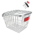 thumbnail image 1 of Miulika Rear Bike Basket Rack Heavy Duty Portable Iron Wire Easy Install Basket for Riding Accessories With Lid, 1 of 9