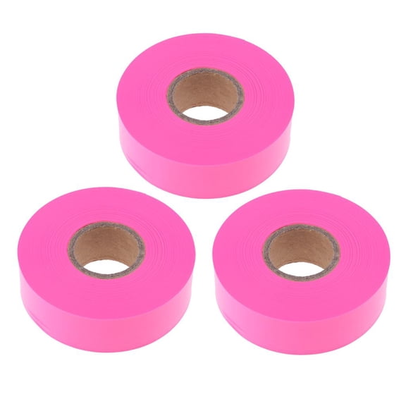 Miulika Set Of 3 Pink Hunting Hiking Flagging Marking Ribbons 45m.L X 2.5cm.W