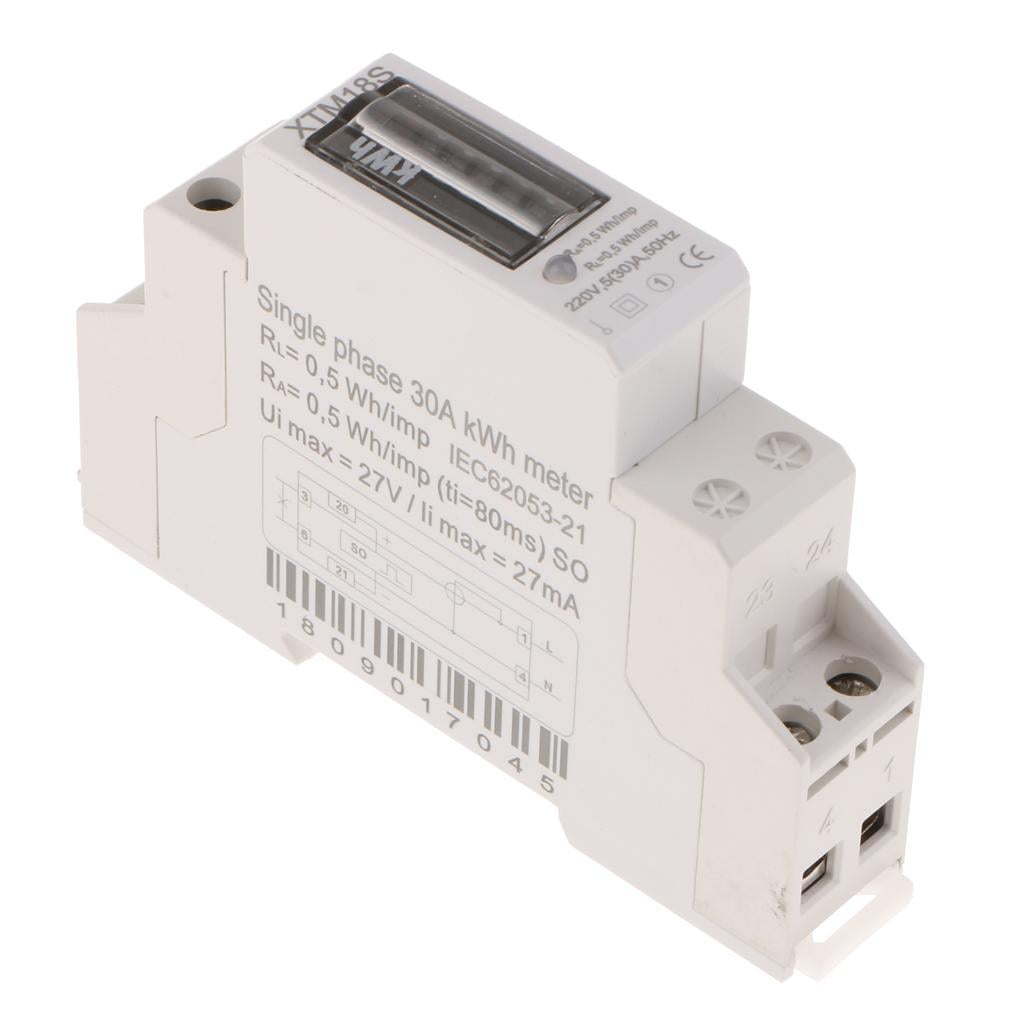 Miulika Single-phase Single-pole Wire Output KWh Counter DIN Rail Mounting - Electronic