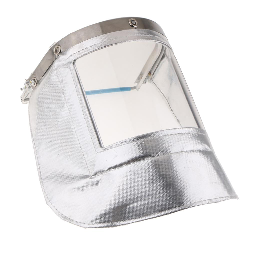 Miulika UV Resistance High Temperature Resistant Fireproof Mask Helmet Silver for Argon Arc Welding and Electric Welding Furnace Working