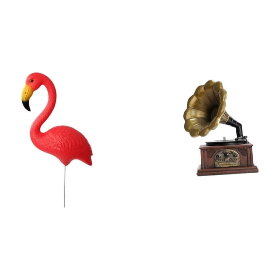 Miulika Vintage Flamingo Garden Figurine Collectible Statue Ornament for Housewarming Birthday Gift Resin Sculpture Retro Fairy Yard Art Spring Holiday