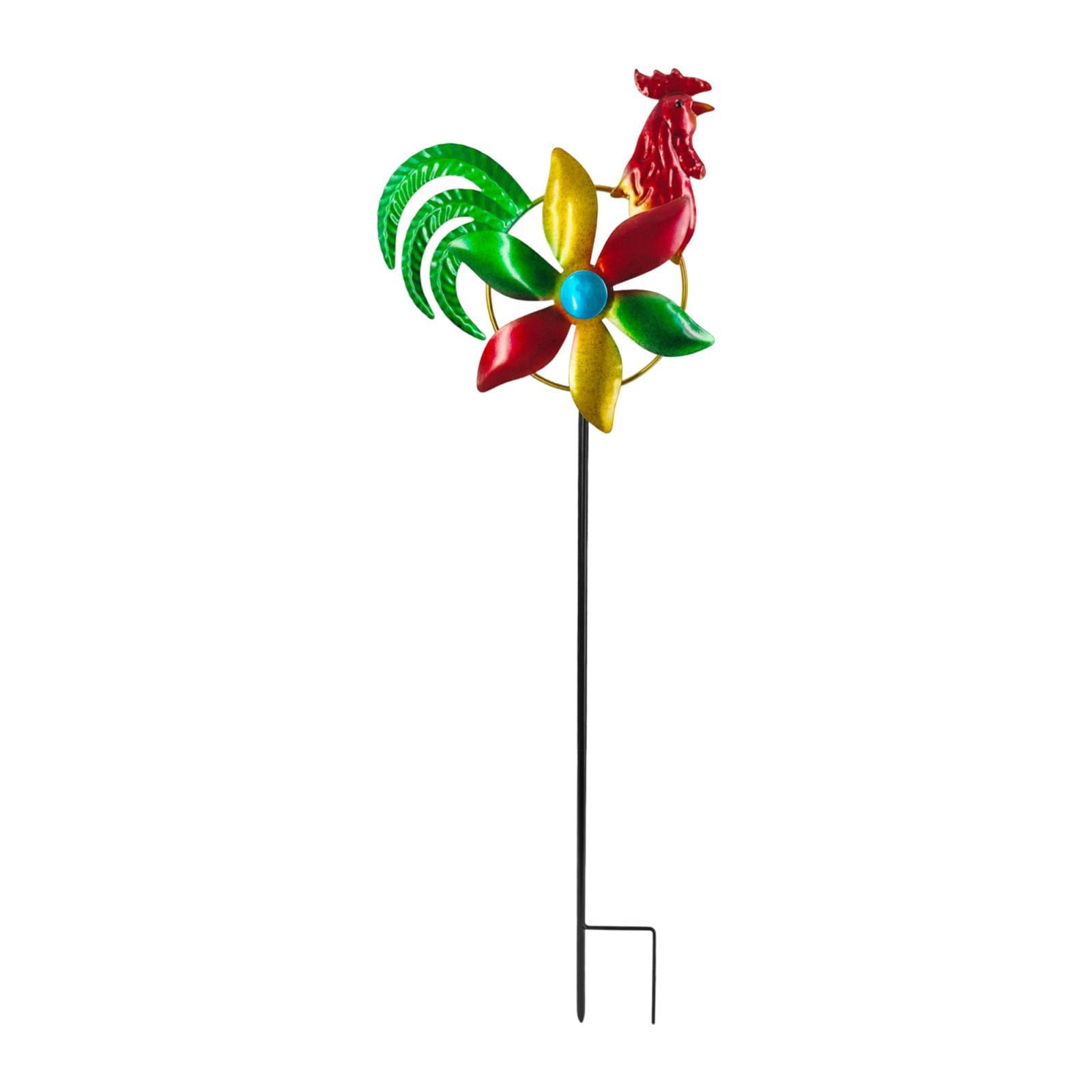 Miulika Wind for Garden Iron Rooster Windmill Ornament Gifts Iron Art Yard Stake Decoration Lawn Ornament for Balcony Outdoor